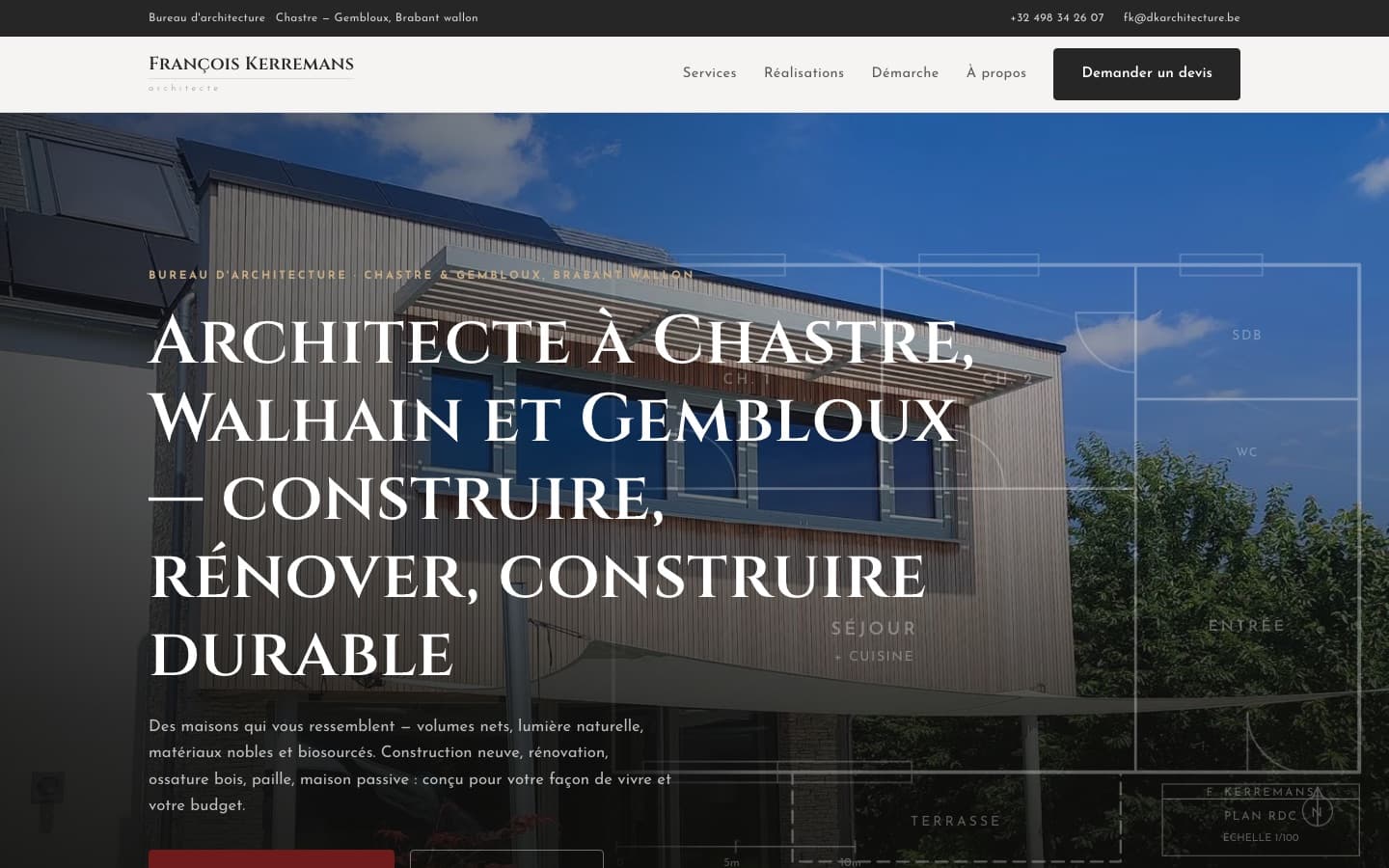 Capture d’écran du site François Kerremans, architecte