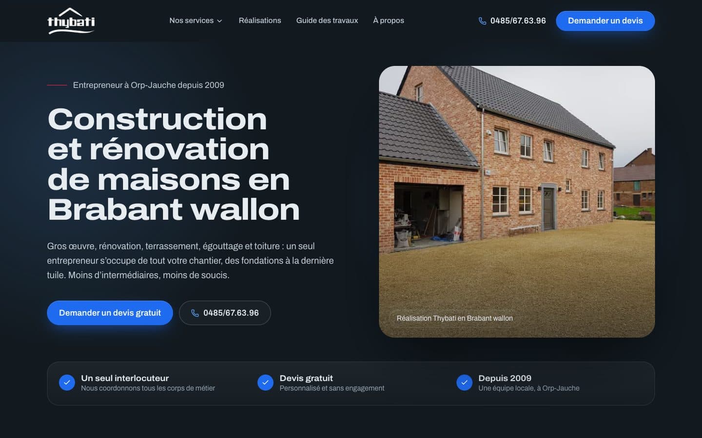 Site internet de Thybati, réalisé par BeebopCity